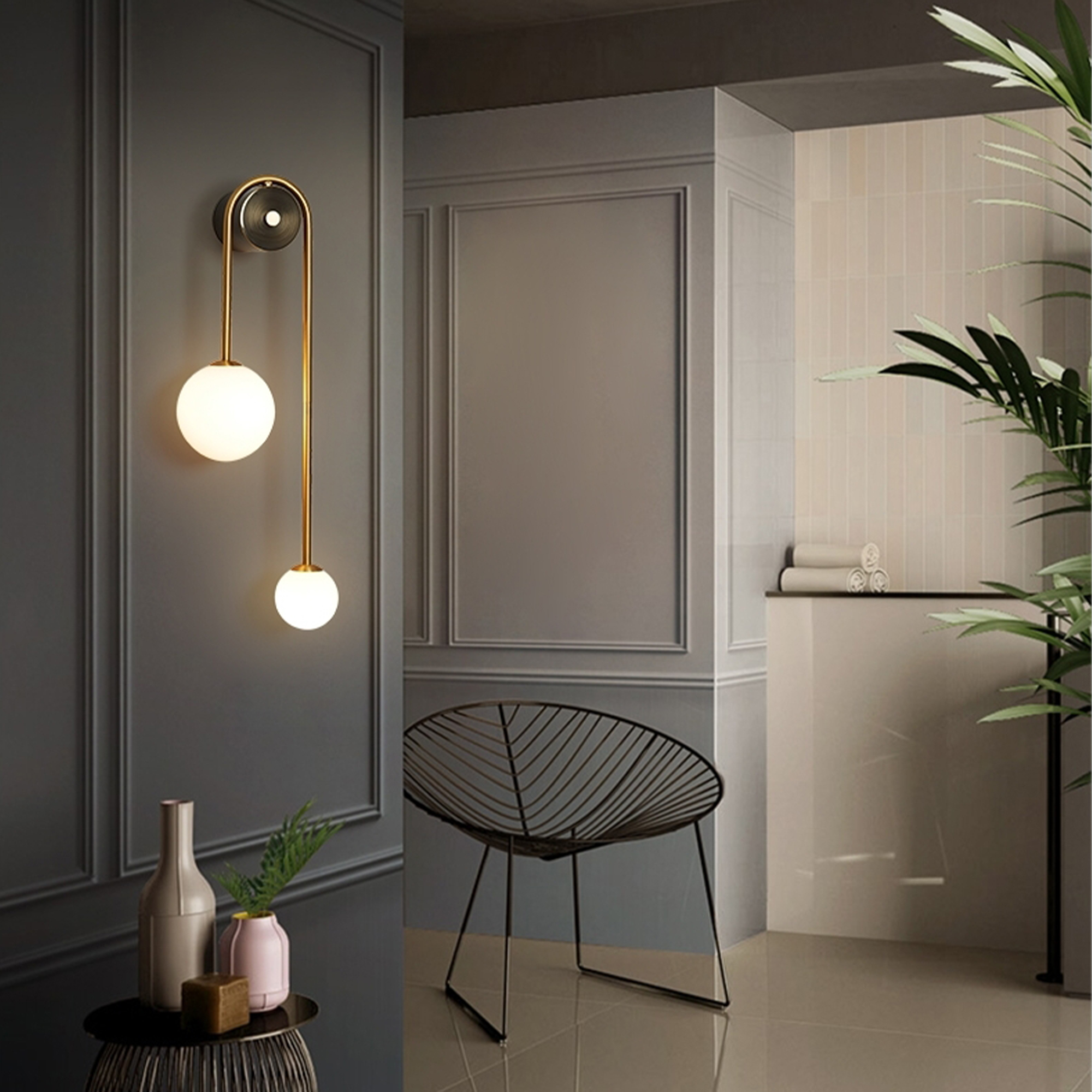 ARIA  2  Pearl ball Wall  light 